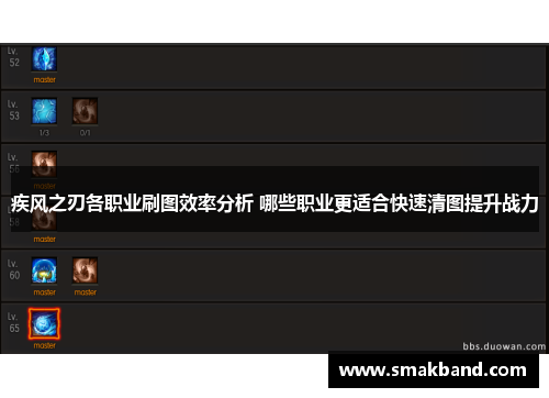 疾风之刃各职业刷图效率分析 哪些职业更适合快速清图提升战力